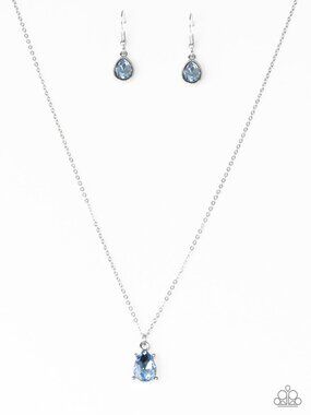 Paparazzi Blue and Silver Necklace and Earrings Set (NS088)